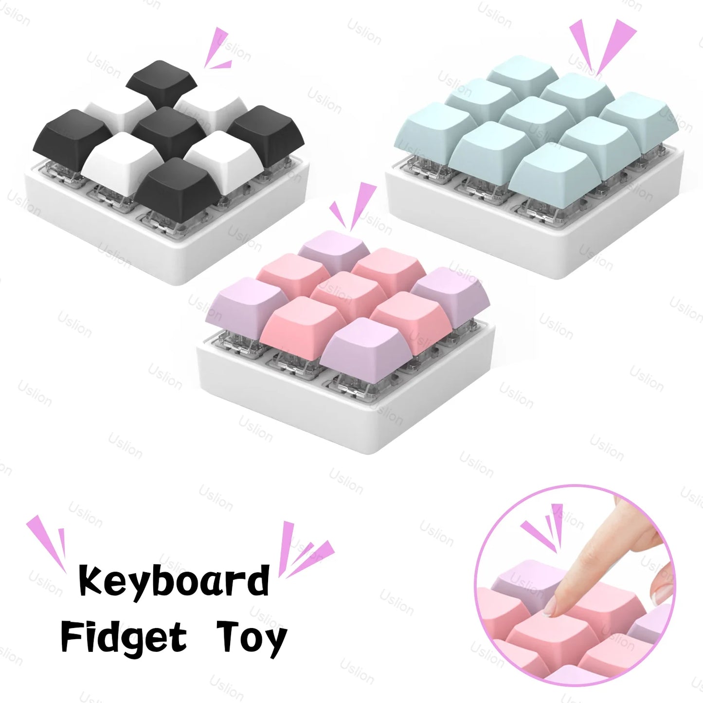 Keyboard Fidget Keychain Toy